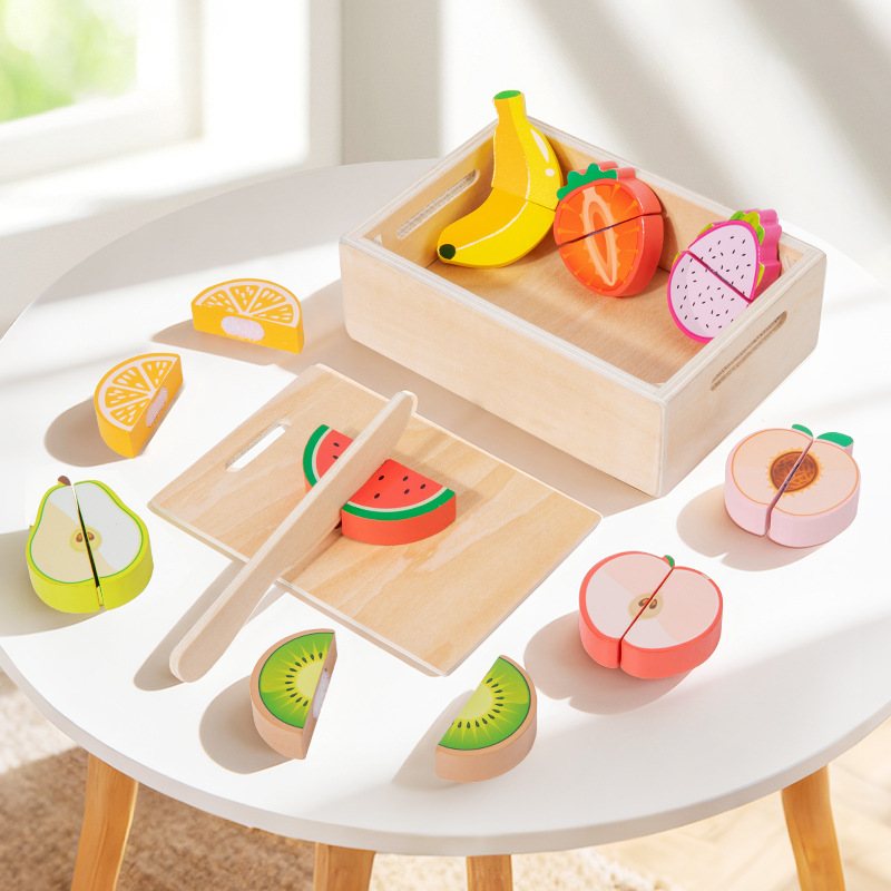 Kids Toys Kitchen Set - Ensemble de simulation alimentaire en bois